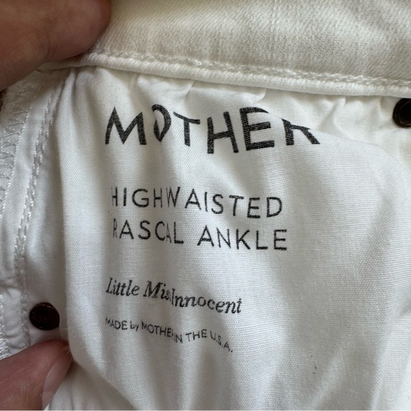 Mother White High Waisted Rascal Ankle Distressed Little Miss Innocent Jeans 25 - Picture 10 of 11